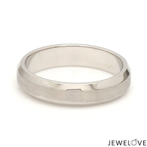 Jewelove™ Rings Beveled Edges Plain Platinum Couple Ring JL PT 616 - A Solid