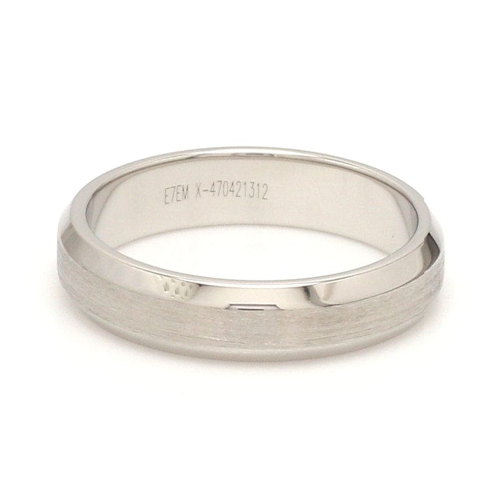 Jewelove™ Rings Beveled Edges Plain Platinum Couple Ring JL PT 616 - A Solid