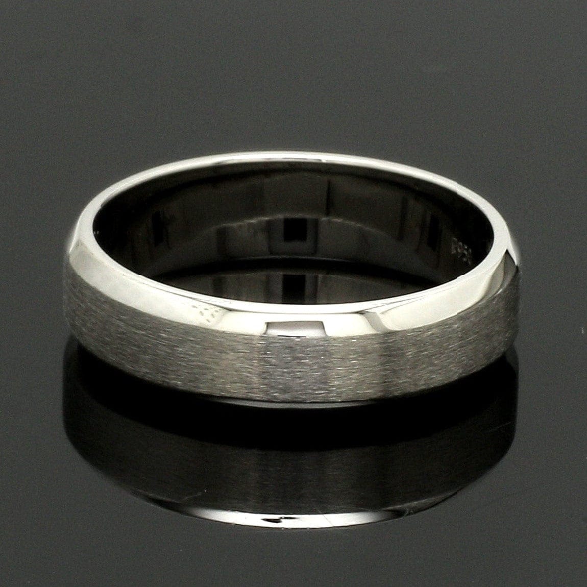 Jewelove™ Rings Beveled Edges Plain Platinum Couple Ring JL PT 616 - A Solid