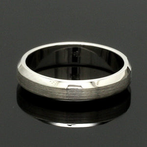 Jewelove™ Rings Beveled Edges Plain Platinum Couple Ring JL PT 616 - A Solid