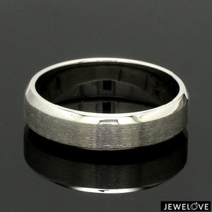 Jewelove™ Rings Beveled Edges Plain Platinum Couple Ring JL PT 616 - A Solid