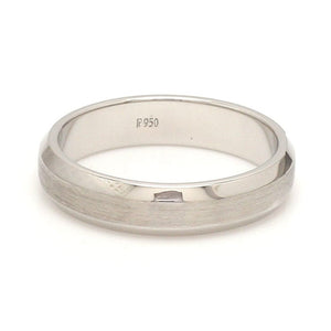 Jewelove™ Rings Beveled Edges Plain Platinum Couple Ring JL PT 616 - A Solid