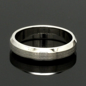 Jewelove™ Rings Beveled Edges Plain Platinum Couple Ring JL PT 616 - A Solid