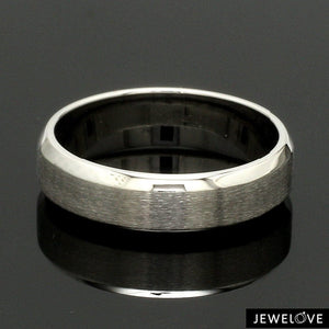 Jewelove™ Rings Beveled Edges Plain Platinum Couple Ring JL PT 616 - A Solid