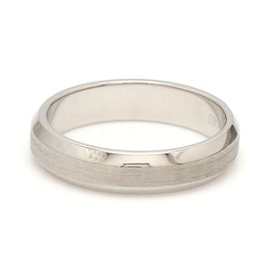 Jewelove™ Rings Beveled Edges Plain Platinum Couple Ring JL PT 616 - A Solid