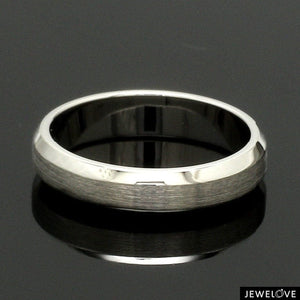 Jewelove™ Rings Beveled Edges Plain Platinum Couple Ring JL PT 616 - A Solid