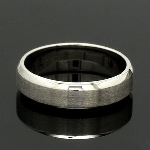 Jewelove™ Rings Beveled Edges Plain Platinum Couple Ring JL PT 616 - A Solid