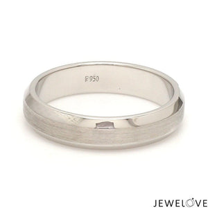 Jewelove™ Rings Beveled Edges Plain Platinum Couple Ring JL PT 616 - A Solid