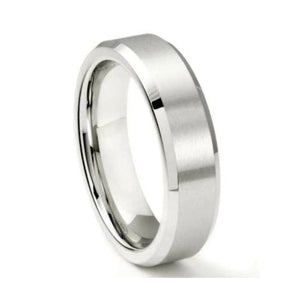 Jewelove™ Rings Beveled Edges Plain Platinum Ring for Men JL PT 616