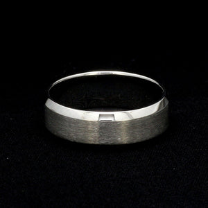 Jewelove™ Rings Men's Band only Beveled Edges Plain Platinum Ring for Men JL PT 616 - Solid