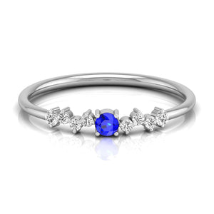 Jewelove™ Rings Blue Sapphire Platinum Diamond Engagement Ring JL PT LR 7003