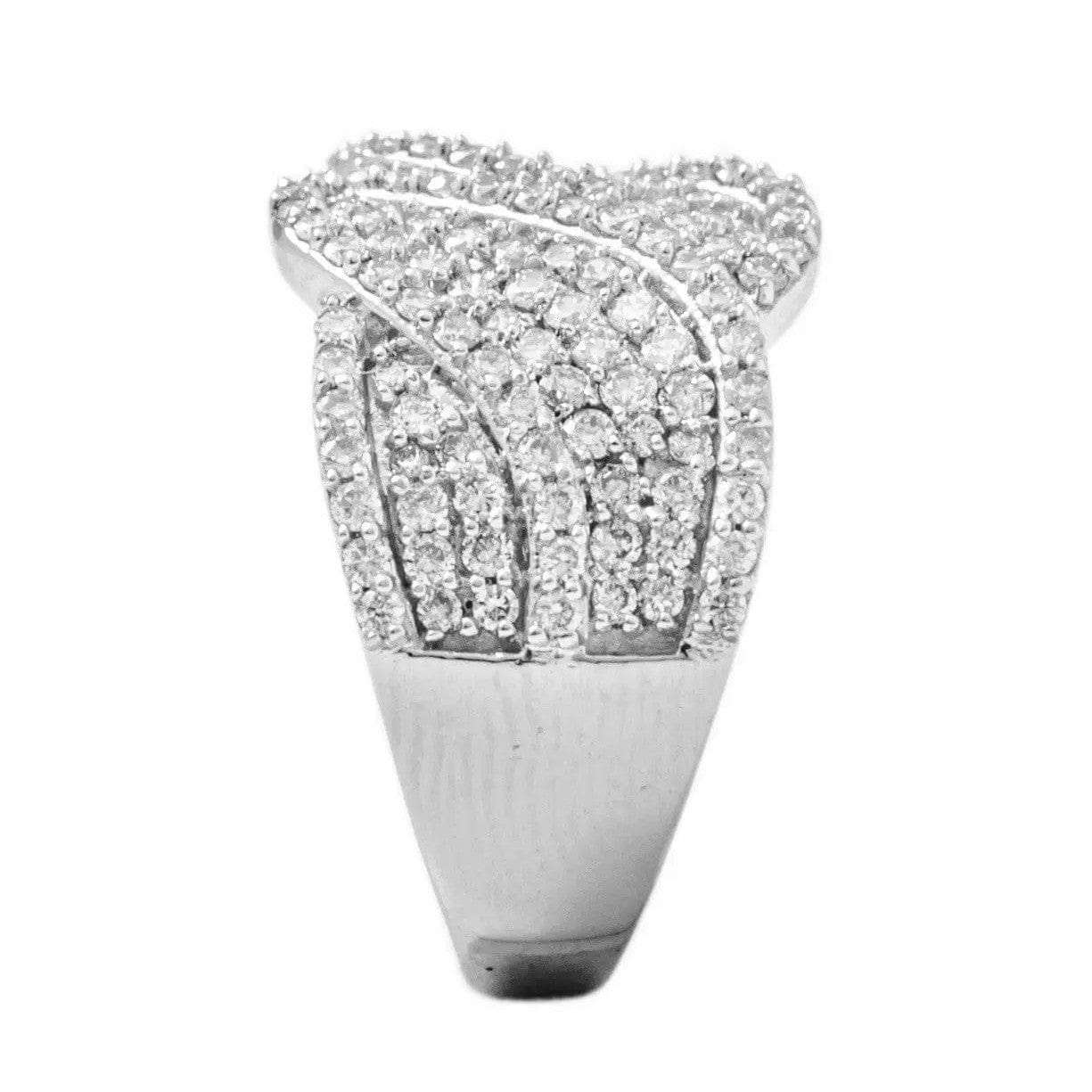 Jewelove™ Rings Broad Designer Bridal Ring with Diamonds in Platinum SJ PTO 263