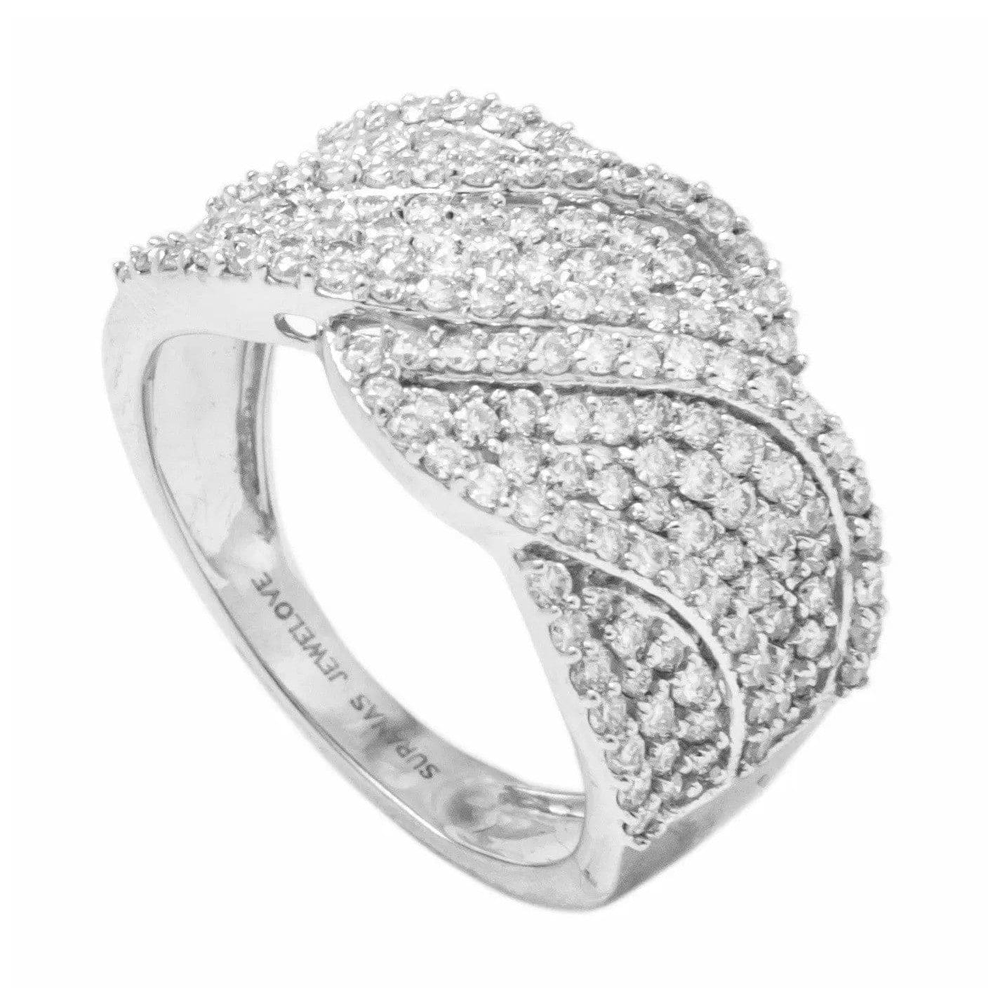 Jewelove™ Rings Broad Designer Bridal Ring with Diamonds in Platinum SJ PTO 263