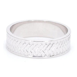 Jewelove™ Rings Broad Plain Platinum Love Bands with Weaving Texture JL PT 417