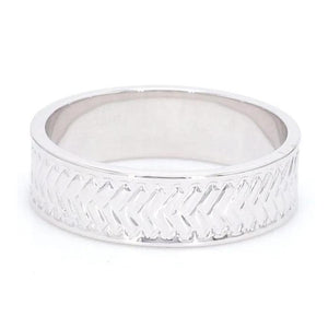 Jewelove™ Rings Broad Plain Platinum Love Bands with Weaving Texture JL PT 417