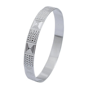 Jewelove™ Bangles & Bracelets Broad Platinum Bangle for Women with Diamond Cut JL PTB 622