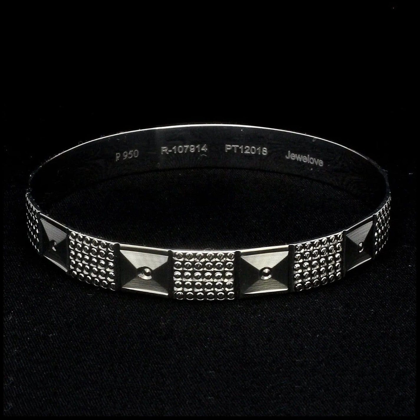 Jewelove™ Bangles & Bracelets Broad Platinum Bangle for Women with Diamond Cut JL PTB 622