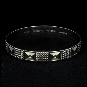 Jewelove™ Bangles & Bracelets Broad Platinum Bangle for Women with Diamond Cut JL PTB 622