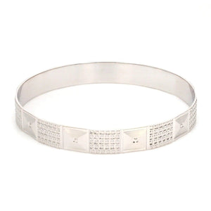 Jewelove™ Bangles & Bracelets Broad Platinum Bangle for Women with Diamond Cut JL PTB 622