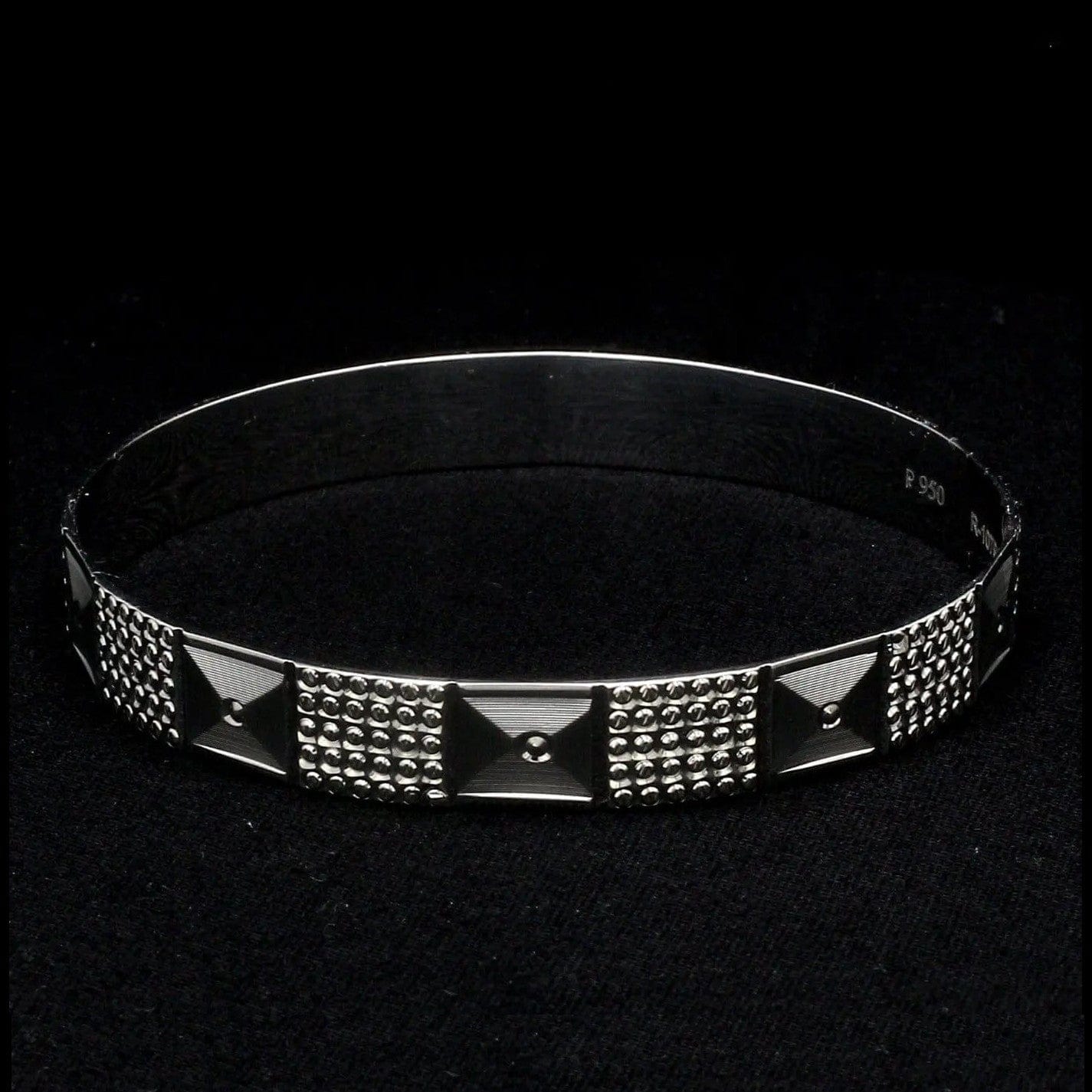 Jewelove™ Bangles & Bracelets Broad Platinum Bangle for Women with Diamond Cut JL PTB 622