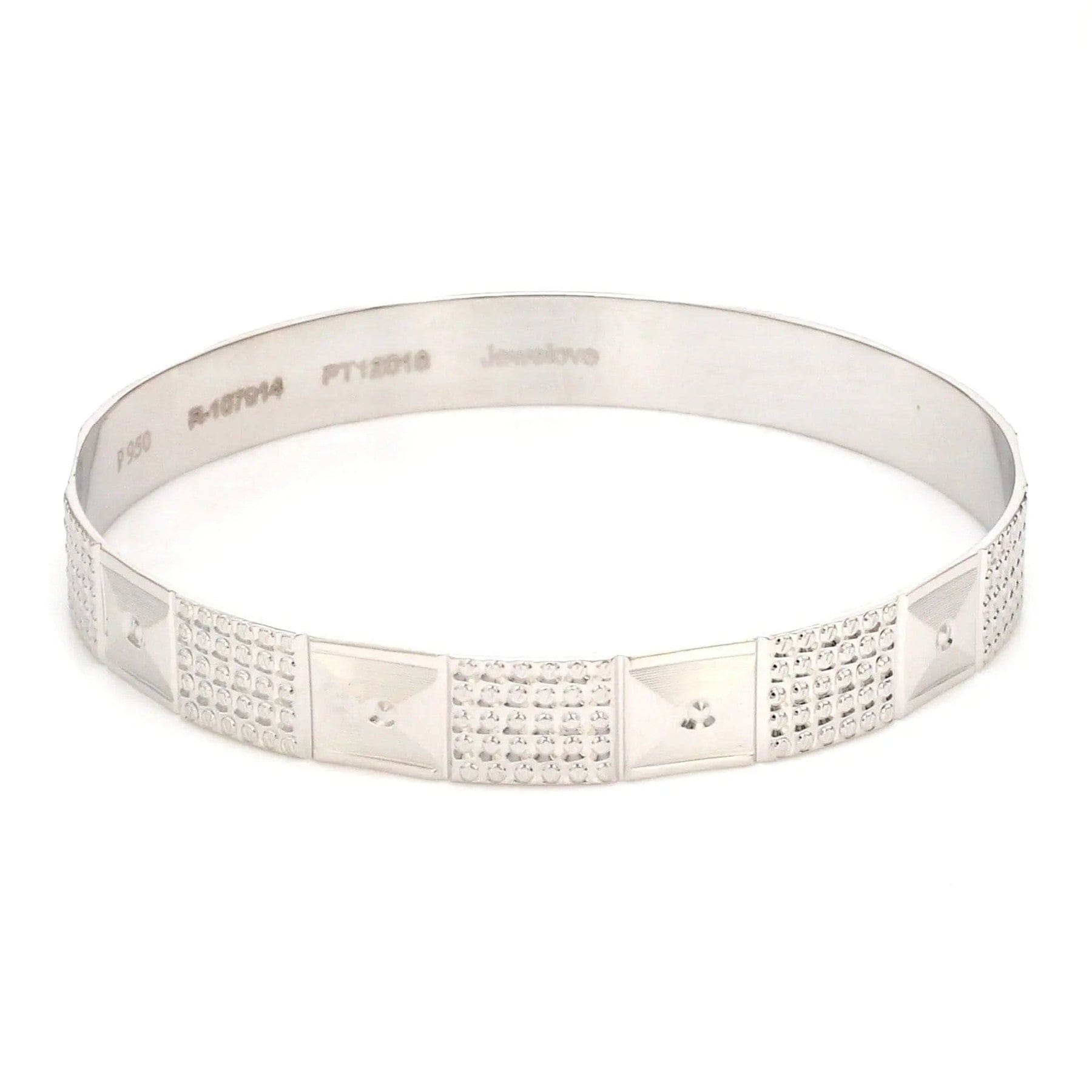 Jewelove™ Bangles & Bracelets Broad Platinum Bangle for Women with Diamond Cut JL PTB 622