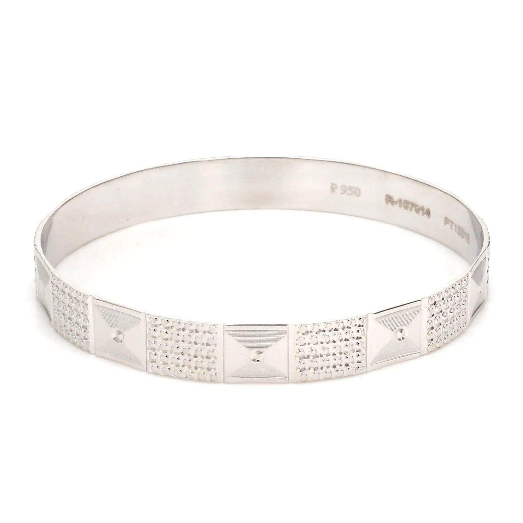 Jewelove™ Bangles & Bracelets Broad Platinum Bangle for Women with Diamond Cut JL PTB 622