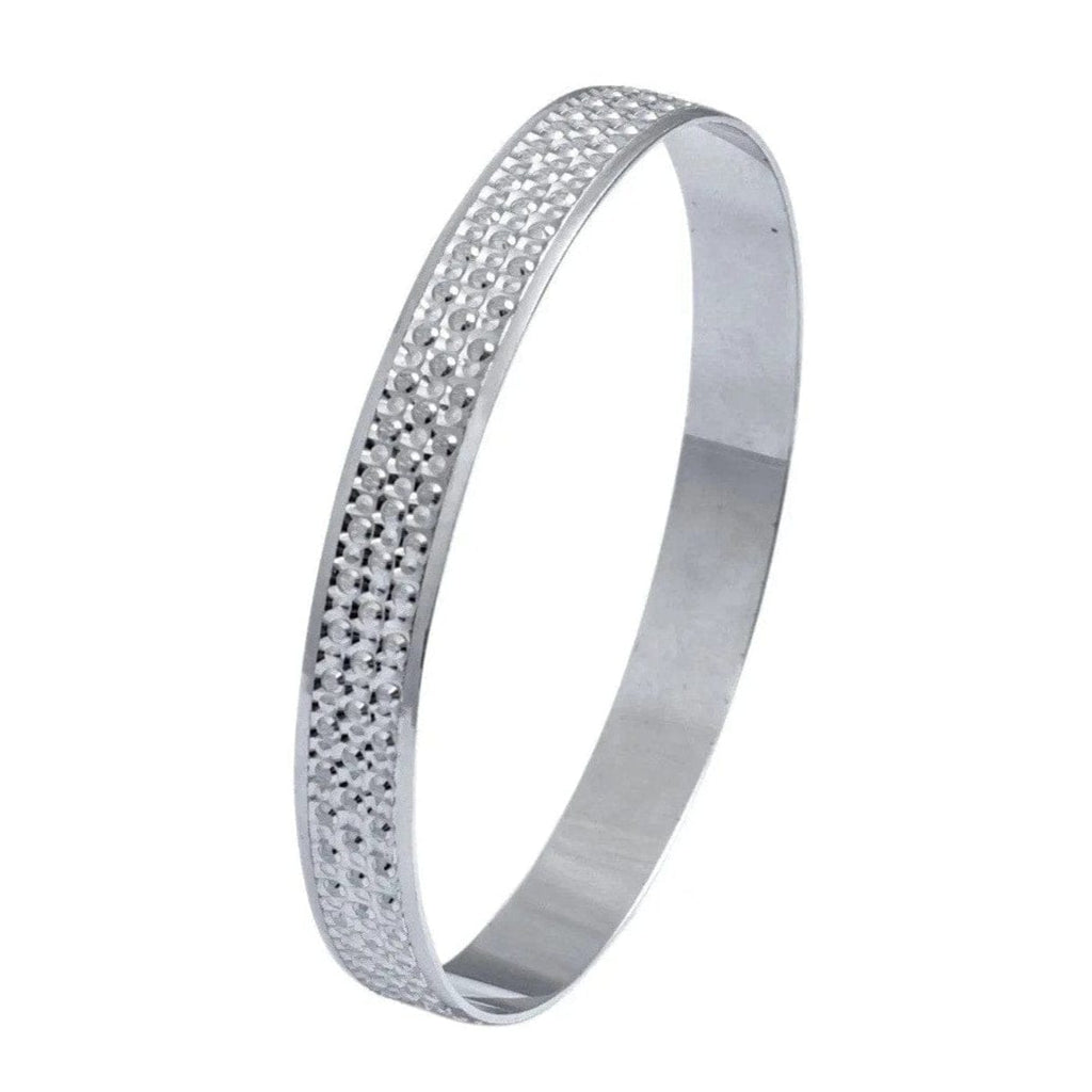 Jewelove™ Bangles & Bracelets Broad Platinum Bangle with Diamond Cut JL PTB 614