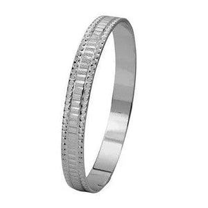 Jewelove™ Bangles & Bracelets Broad Platinum Bangle with Princess cut Diamond-style JL PTB 311