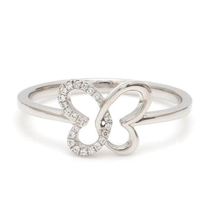 Jewelove™ Rings Butterfly Platinum Diamond Ring for Women JL PT LR 132