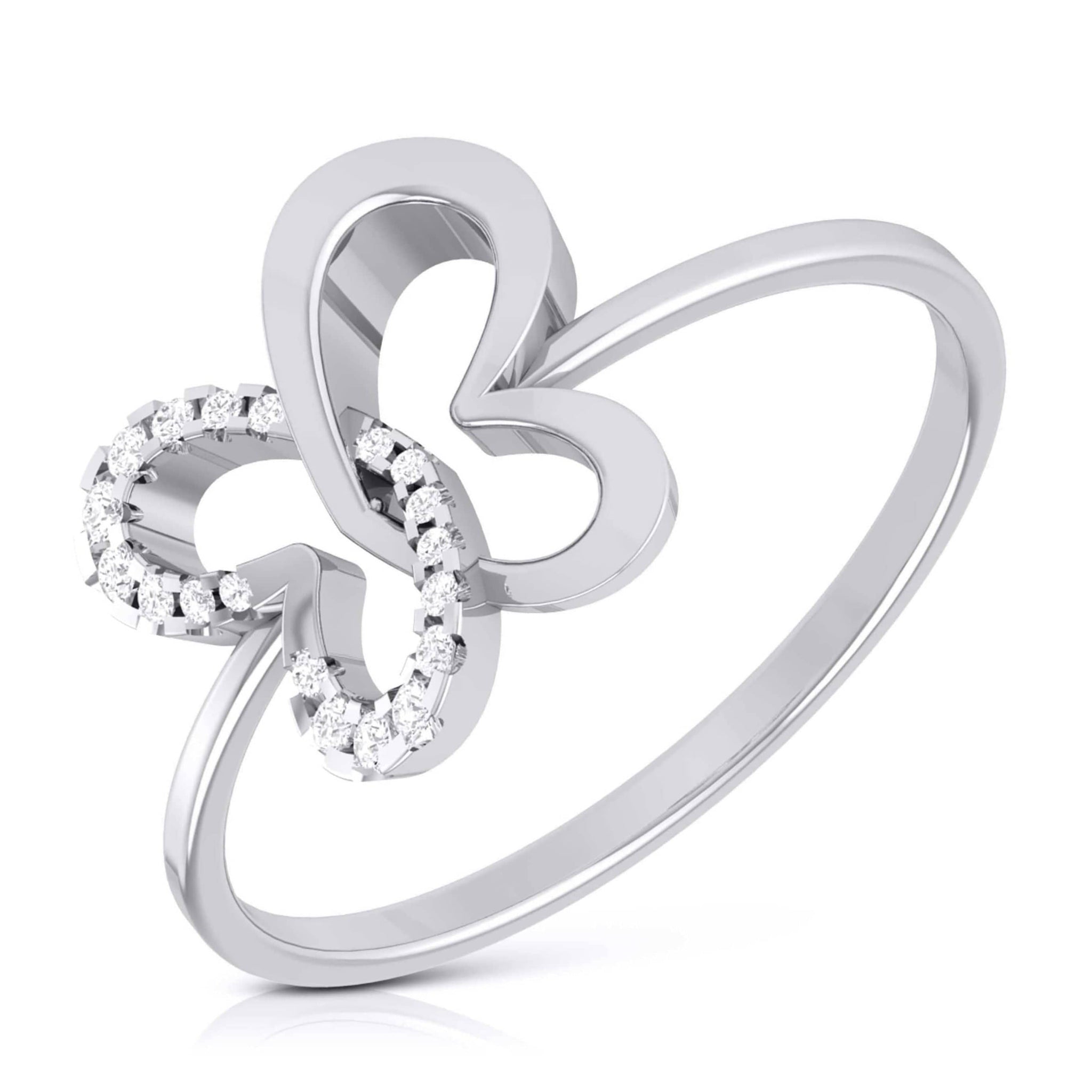 Jewelove™ Rings Butterfly Platinum Diamond Ring for Women JL PT LR 132