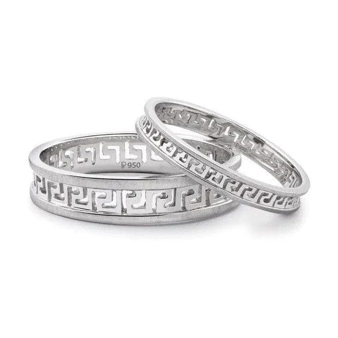 Jewelove™ Rings Carved Out Platinum Love Bands SJ PTO 135