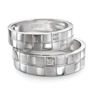 Jewelove™ Rings Chess Inspired Platinum Love Bands in Platinum JL PT 423