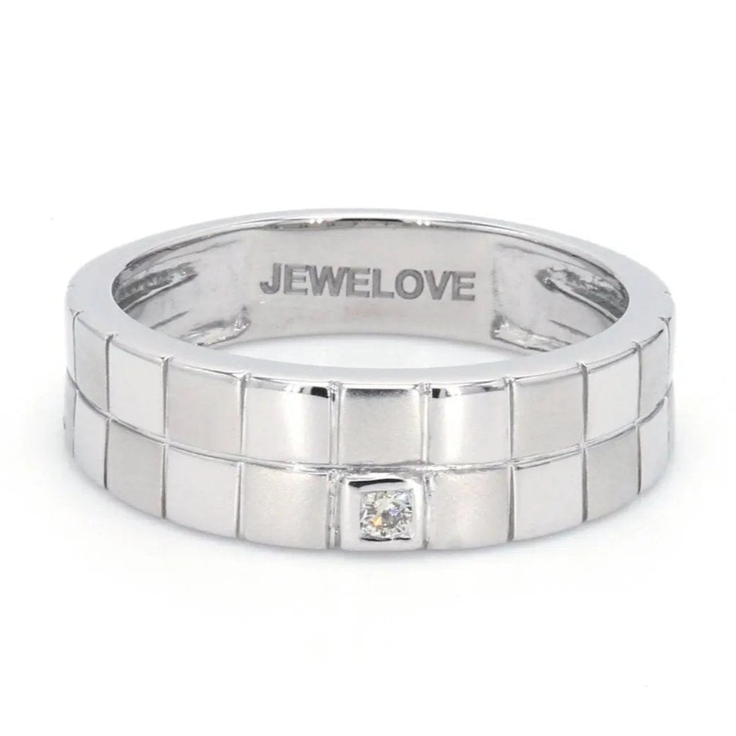 Jewelove™ Rings Women's Band only / SI IJ Chess Inspired Platinum Love Bands in Platinum JL PT 423