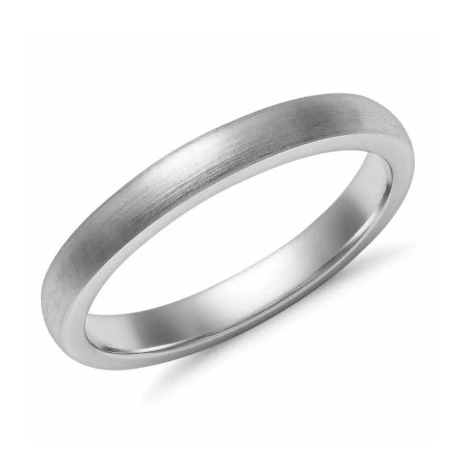 Jewelove™ Rings Classic 3mm Platinum Ring Matte Finish SJ PTO 249