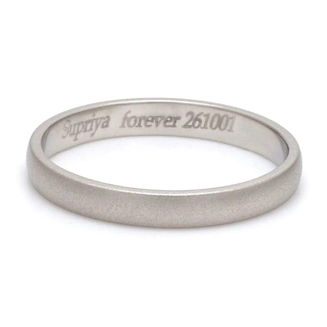 Jewelove™ Rings Classic 3mm Platinum Ring Matte Finish SJ PTO 249