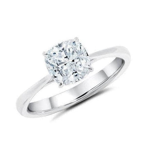 Jewelove™ Rings Classic 4 Prong Platinum Cushion Cut Solitaire Ring