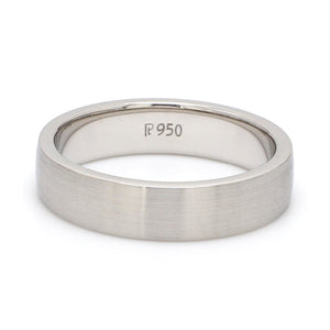 Jewelove™ Rings Men's Band only Classic 5mm Brush Finish Plain Platinum Band for Men JL PT 667