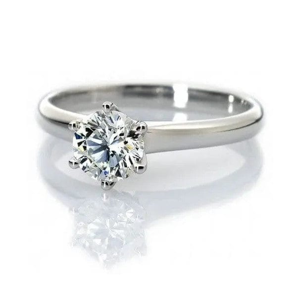 Jewelove™ Rings 1.00 J VS / Women's Band only Classic 6 Prong 1 Carat Solitaire Ring SKU 0015
