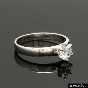 Jewelove™ Rings Women's Band only / 0.50 J VS Classic 6 Prong Solitaire Ring made in Platinum SKU 0011