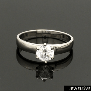 Jewelove™ Rings Women's Band only / 0.50 J VS Classic 6 Prong Solitaire Ring made in Platinum SKU 0011