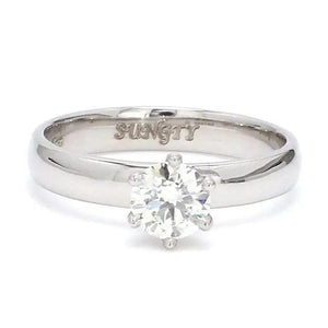 Jewelove™ Rings Women's Band only / 0.50 J VS Classic 6 Prong Solitaire Ring made in Platinum SKU 0011