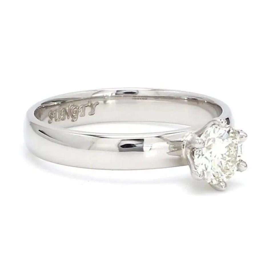 Jewelove™ Rings Women's Band only / 0.50 J VS Classic 6 Prong Solitaire Ring made in Platinum SKU 0011