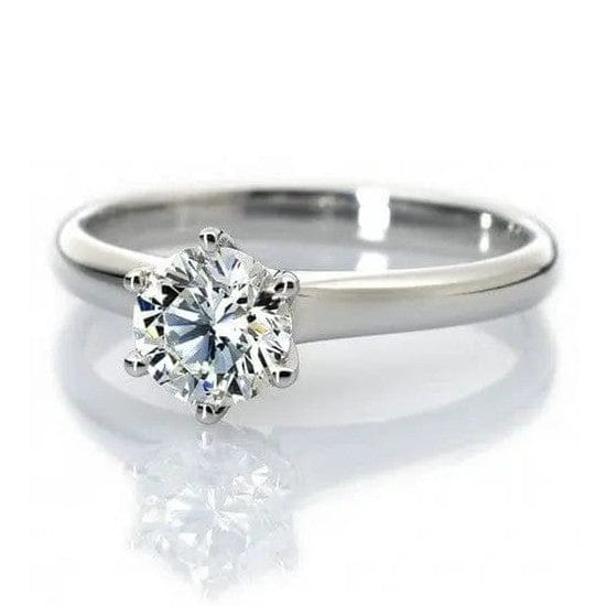 Jewelove™ Rings Women's Band only / 0.50 J VS Classic 6 Prong Solitaire Ring made in Platinum SKU 0011