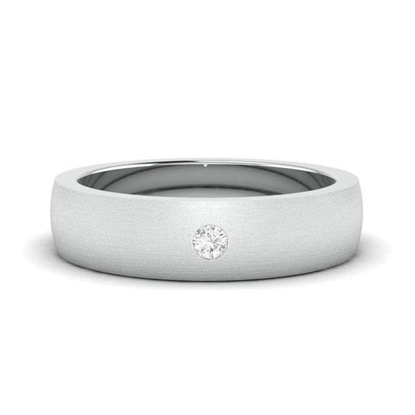 Jewelove™ Rings Classic Matte Finish Single Diamond Platinum Ring JL PT 679