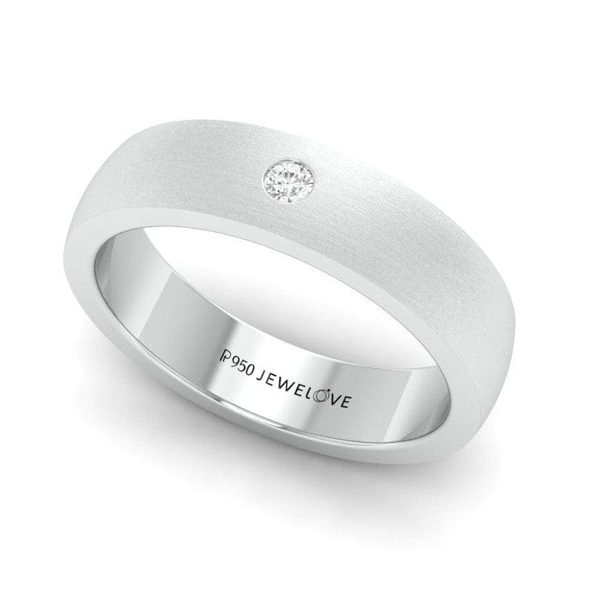 Jewelove™ Rings Classic Matte Finish Single Diamond Platinum Ring JL PT 679