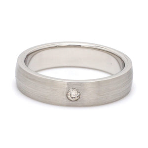 Jewelove™ Rings Classic Matte Finish Single Diamond Platinum Ring JL PT 679