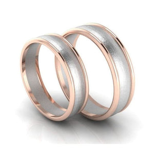 Jewelove™ Rings Classic Plain Platinum Couple Rings With a Rose Gold Border JL PT 633