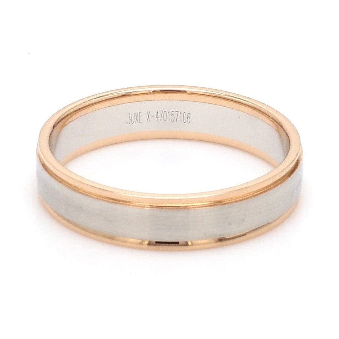 Jewelove™ Rings Classic Plain Platinum Couple Rings With a Rose Gold Border JL PT 633