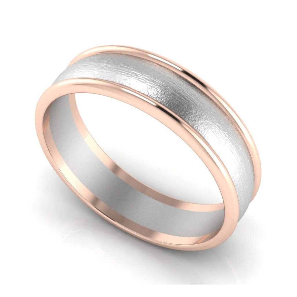 Jewelove™ Rings Classic Plain Platinum Couple Rings With a Rose Gold Border JL PT 633