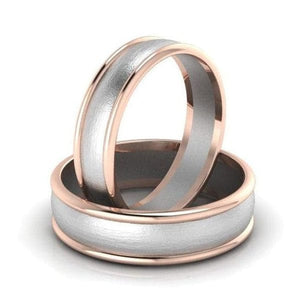 Jewelove™ Rings Classic Plain Platinum Couple Rings With a Rose Gold Border JL PT 633